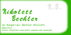 nikolett bechler business card